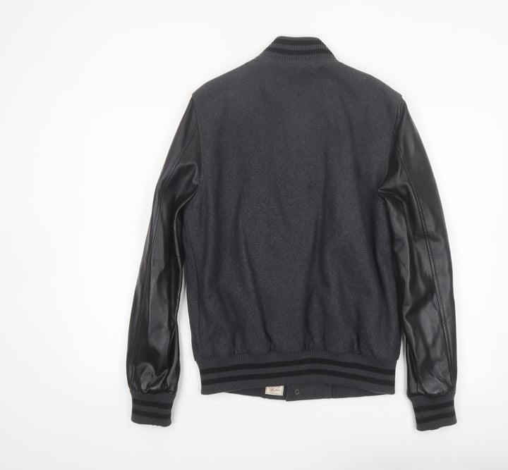 Burning Palms Men’s Black Wool Varsity Jacket Size S
