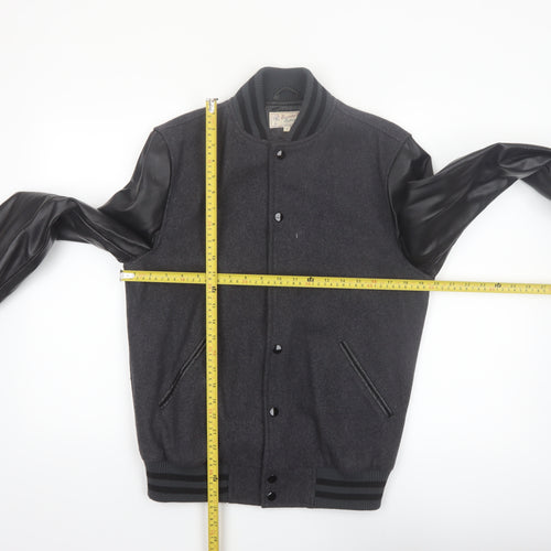 Burning Palms Men’s Black Wool Varsity Jacket Size S