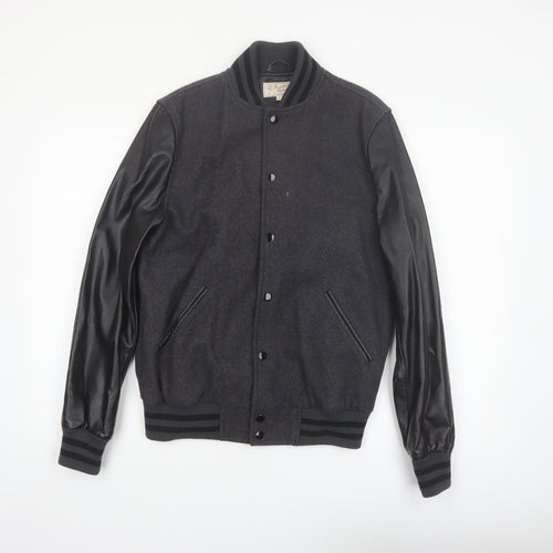 Burning Palms Men’s Black Wool Varsity Jacket Size S