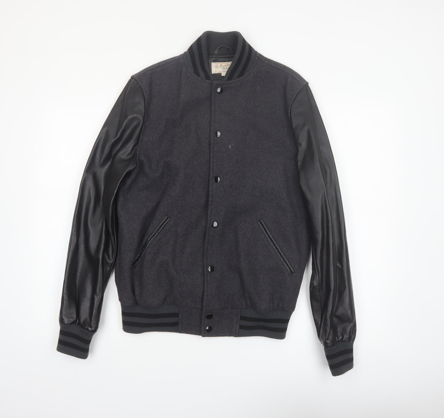 Burning Palms Men’s Black Wool Varsity Jacket Size S