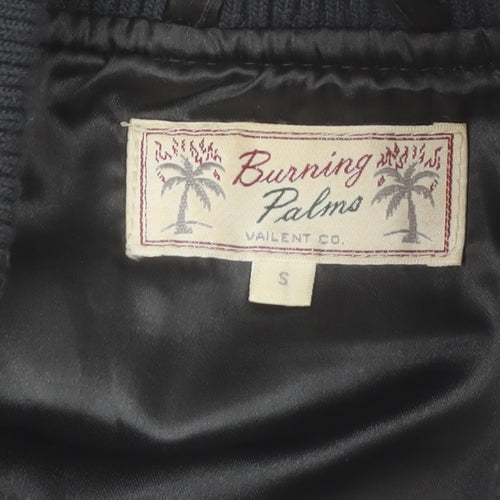 Burning Palms Men’s Black Wool Varsity Jacket Size S