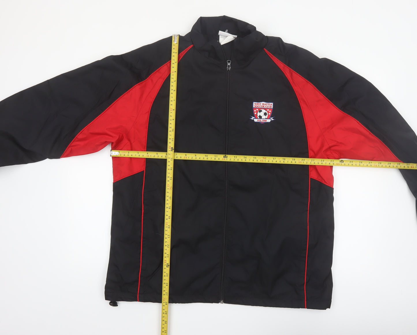 Teamwork Athletic Apparel Men’s Black Red Windbreaker Jacket L