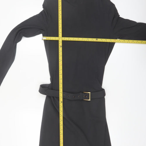 La Perla Women Black Size 12 Belted Bodycon Jersey Dress