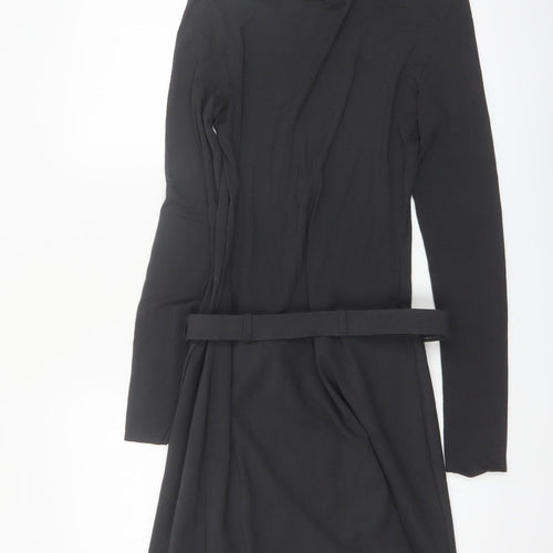 La Perla Women Black Size 12 Belted Bodycon Jersey Dress