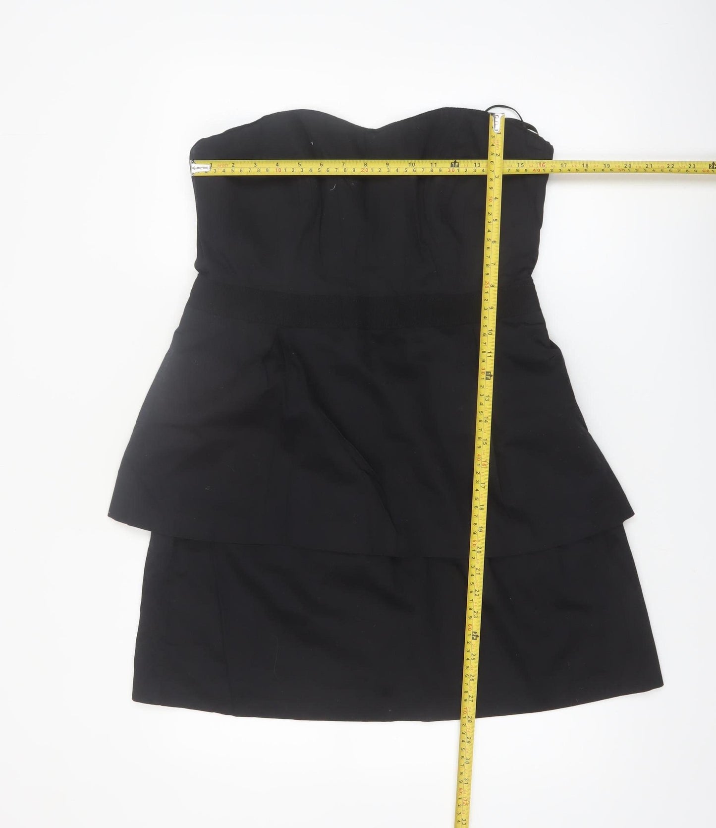 Coast Women's Black Strapless Layered Short Dress Size 16