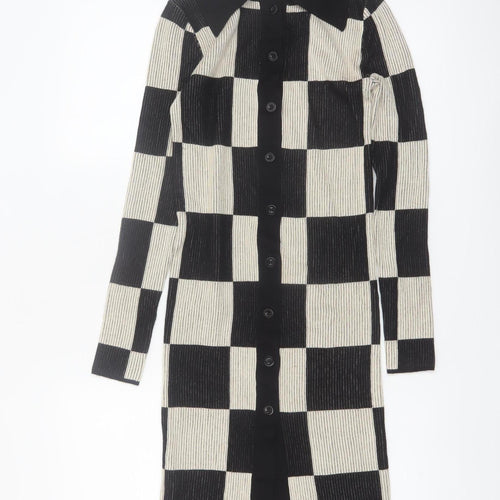 Urban Revivo Women’s Black Check Collared Shirt Dress Size 6