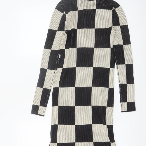 Urban Revivo Women’s Black Check Collared Shirt Dress Size 6