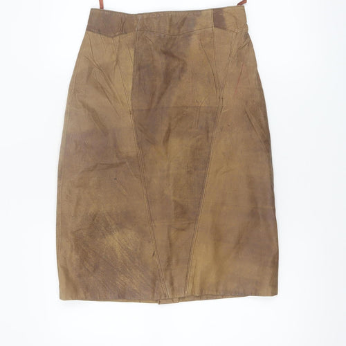David Benjamin Womens Brown Leather Pencil Skirt Size 10 Vintage