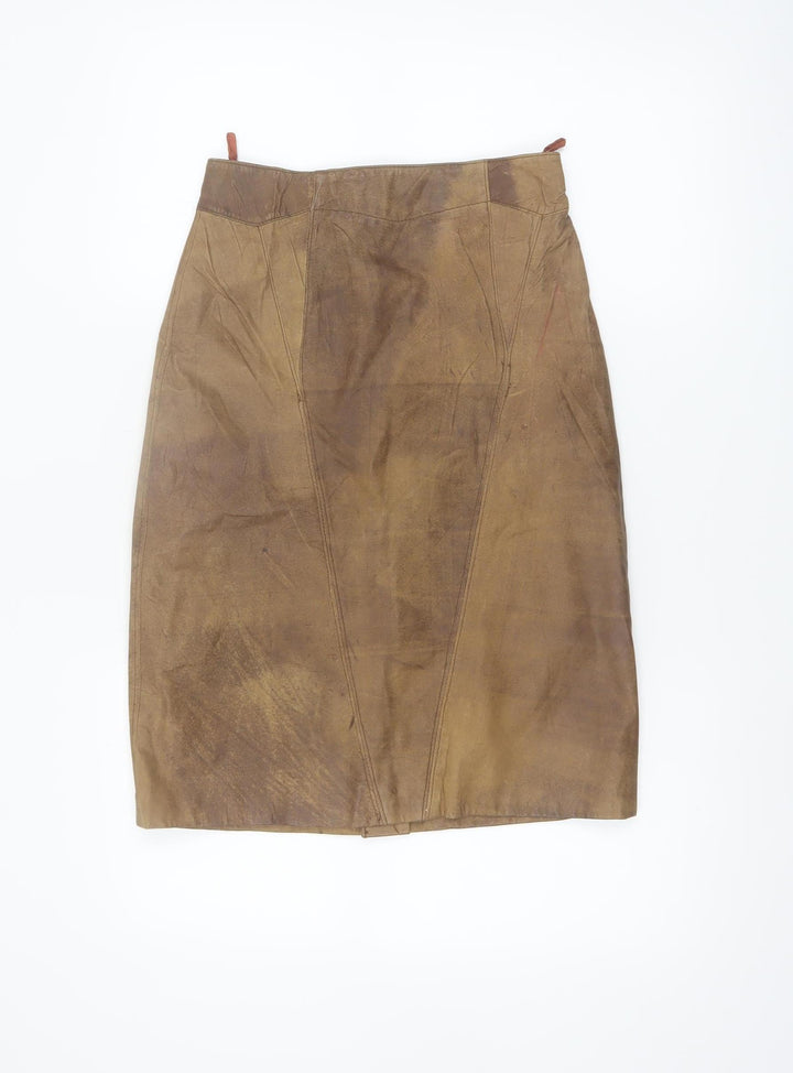 David Benjamin Womens Brown Leather Pencil Skirt Size 10 Vintage