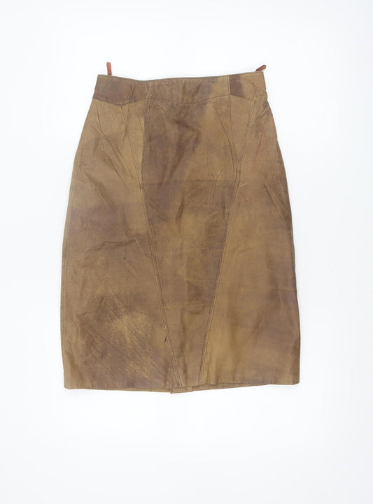 David Benjamin Womens Brown Leather Pencil Skirt Size 10 Vintage