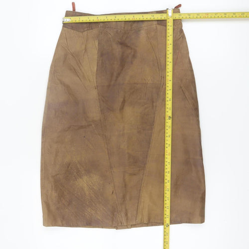 David Benjamin Womens Brown Leather Pencil Skirt Size 10 Vintage