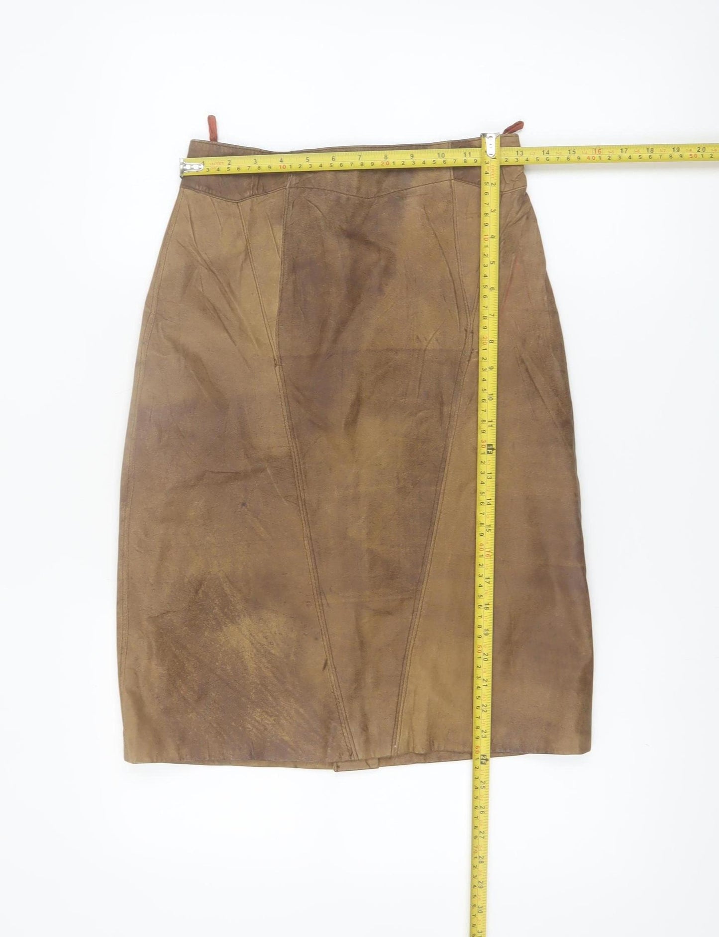 David Benjamin Womens Brown Leather Pencil Skirt Size 10 Vintage