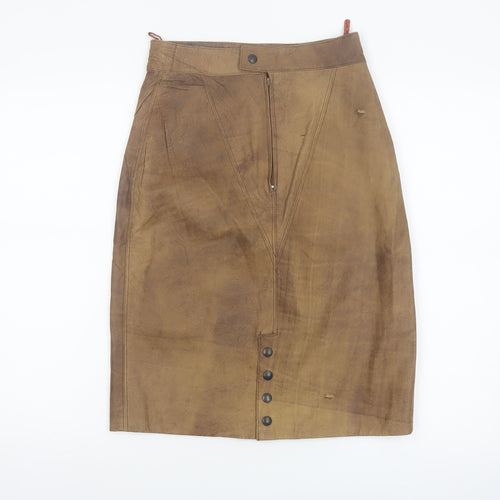 David Benjamin Womens Brown Leather Pencil Skirt Size 10 Vintage