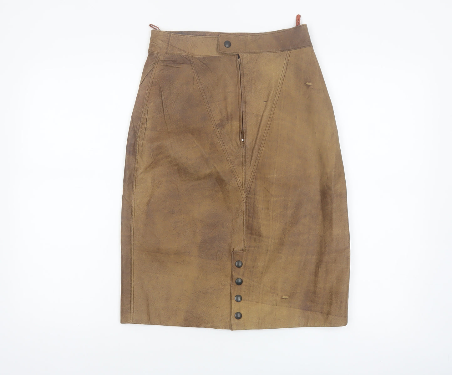 David Benjamin Womens Brown Leather Pencil Skirt Size 10 Vintage