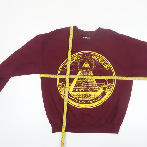Gildan Men's Burgundy Graphic Pullover Sweatshirt Medium Classic Fit