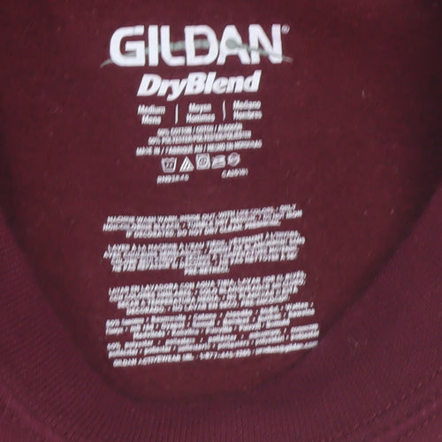 Gildan Men's Burgundy Graphic Pullover Sweatshirt Medium Classic Fit