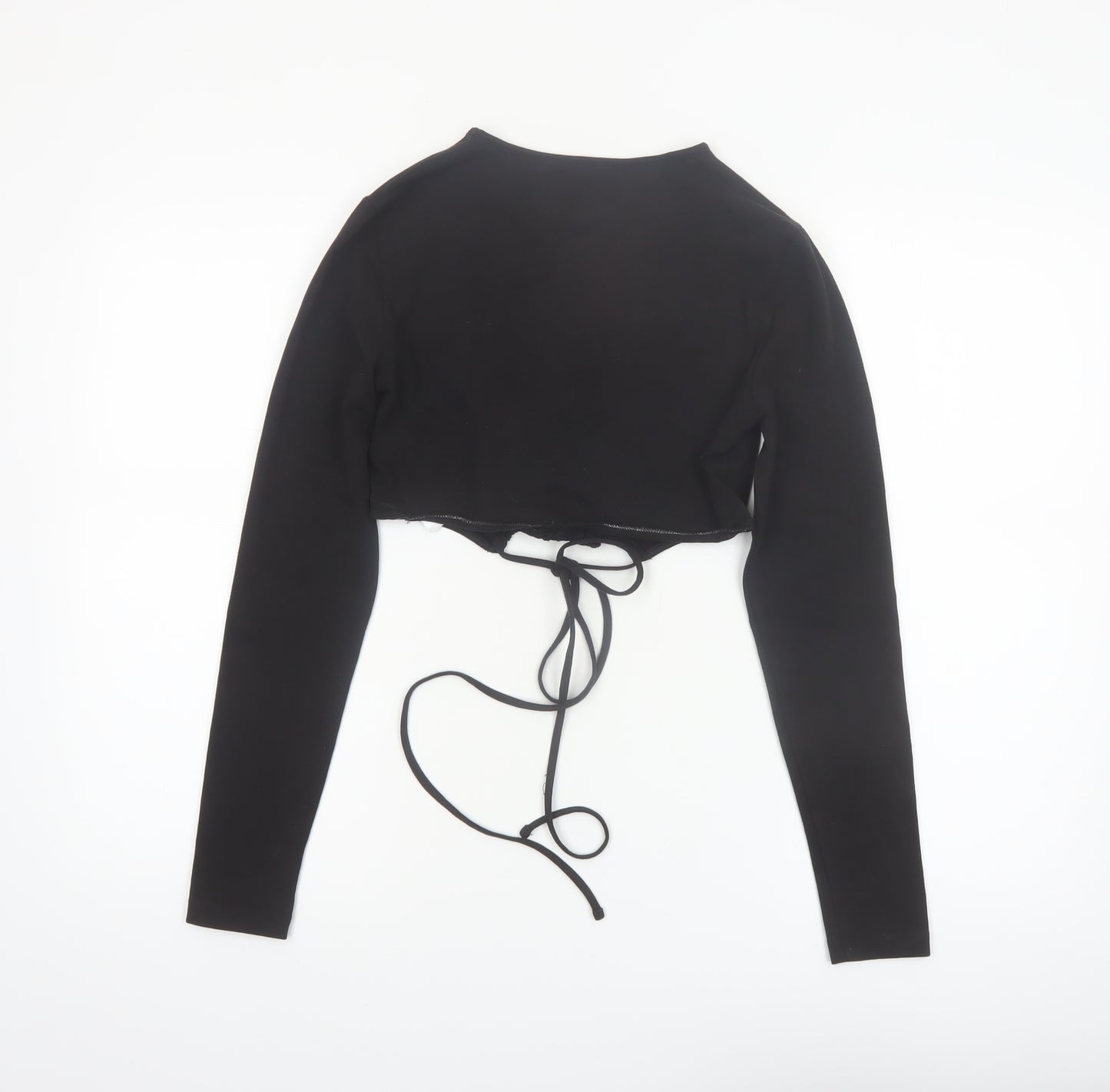 Tommy Jeans Women's Black Cropped Long Sleeve Top M