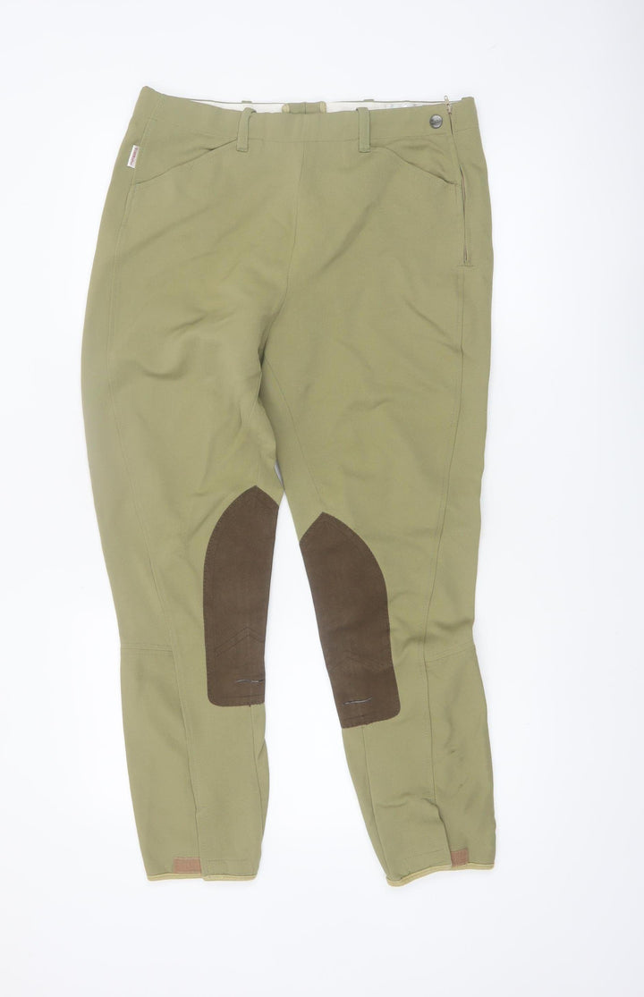 TuffRider Women’s Green Cotton Stretch Riding Jodhpurs Size 32