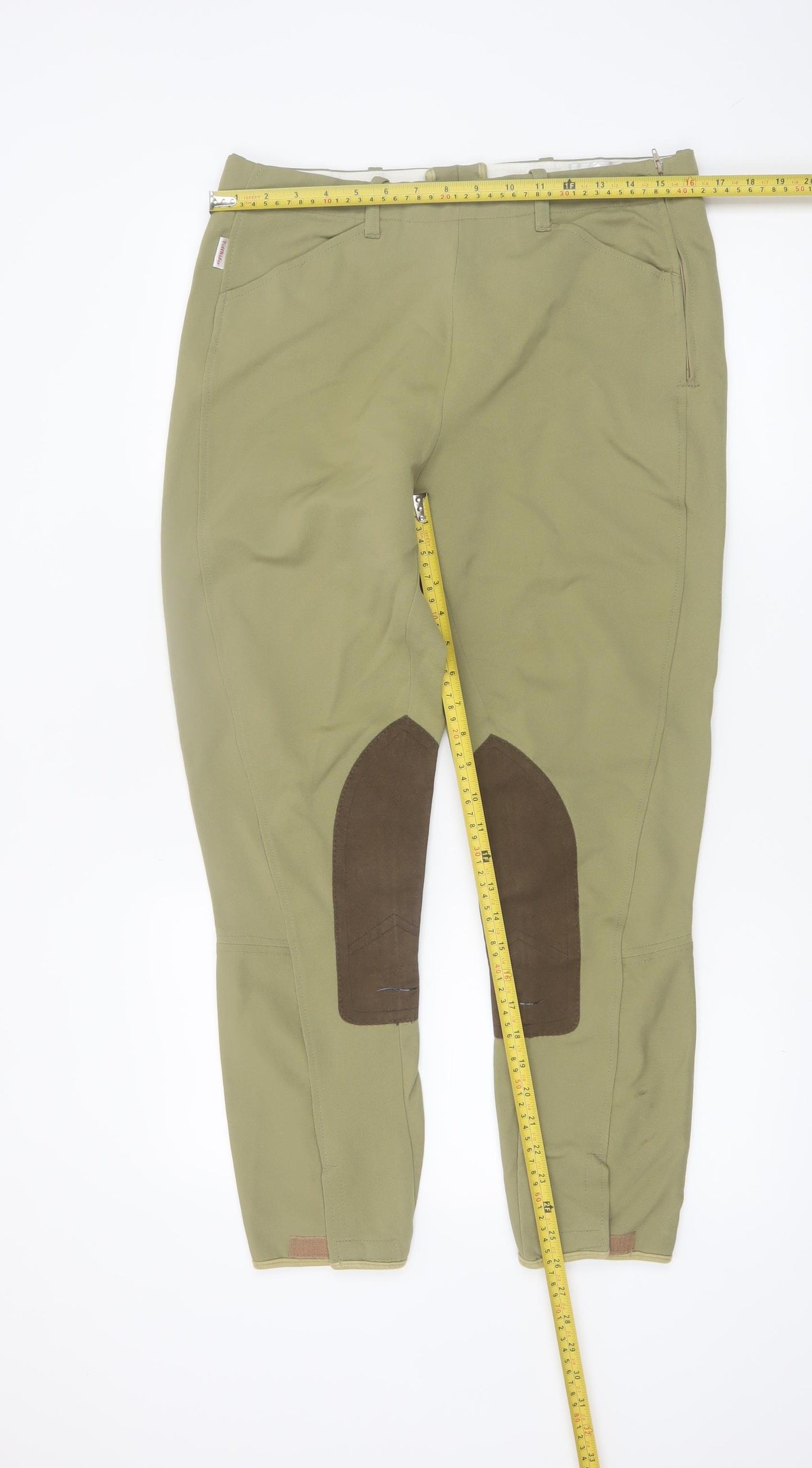 TuffRider Women’s Green Cotton Stretch Riding Jodhpurs Size 32
