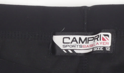 Campri Womens Black Size 12 Slim Fit Sports Leggings