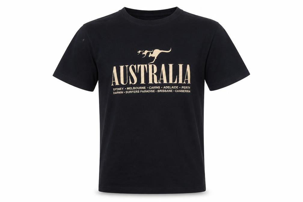 Gooses T-Shirts Men Black Australia Graphic Cotton Crew Neck M