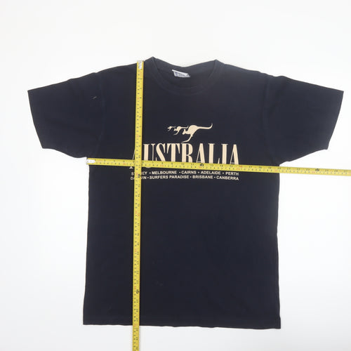 Gooses T-Shirts Men Black Australia Graphic Cotton Crew Neck M