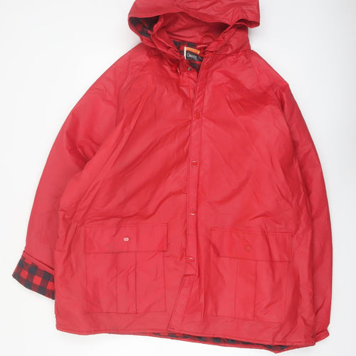 Ozark Trail Men Red XL Waterproof Hooded Rain Coat Jacket