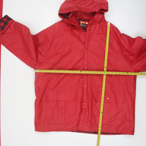 Ozark Trail Men Red XL Waterproof Hooded Rain Coat Jacket