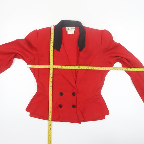 Moonlighting Women’s Red Double-Breasted Suit Jacket Size 10 Classic Fit