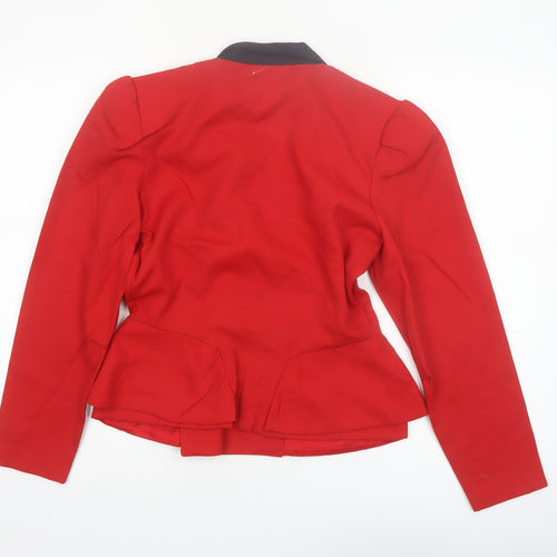 Moonlighting Women’s Red Double-Breasted Suit Jacket Size 10 Classic Fit