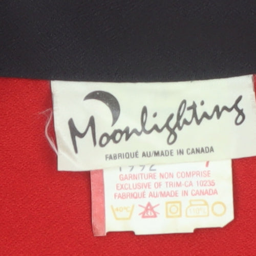 Moonlighting Women’s Red Double-Breasted Suit Jacket Size 10 Classic Fit