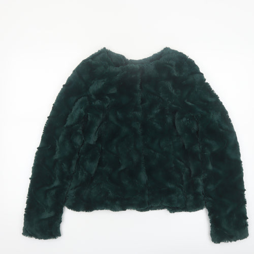 Vero Moda Women’s Green Faux Fur Short Jacket Size S