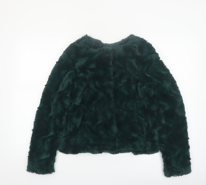 Vero Moda Women’s Green Faux Fur Short Jacket Size S