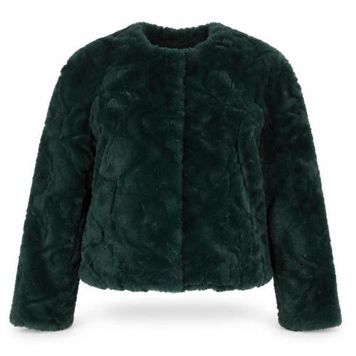 Vero Moda Women’s Green Faux Fur Short Jacket Size S