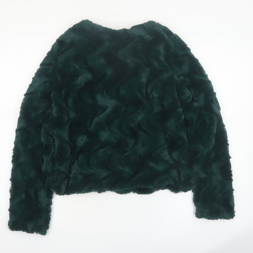 Vero Moda Women’s Green Faux Fur Short Jacket Size S
