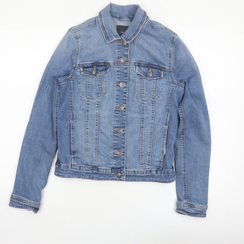 Next Women's Blue Denim Jacket Size 10 Classic Casual