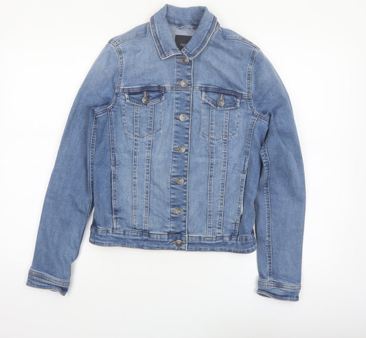 Next Women's Blue Denim Jacket Size 10 Classic Casual