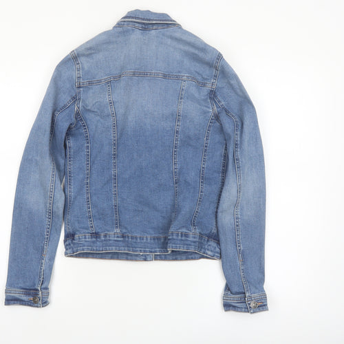 Next Women's Blue Denim Jacket Size 10 Classic Casual
