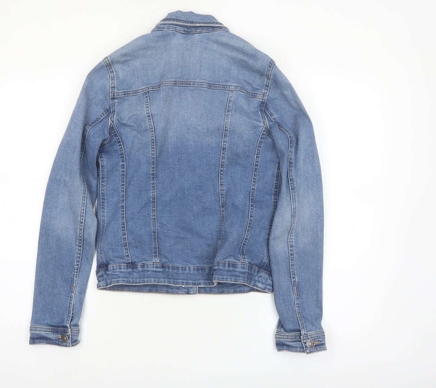 Next Women's Blue Denim Jacket Size 10 Classic Casual