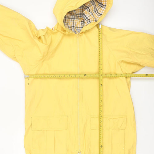 Rain-Slicks Womens Yellow Hooded Waterproof Rain Coat Jacket M