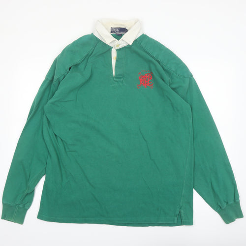 Polo Ralph Lauren Men's Green XL Long Sleeve Rugby Polo Shirt