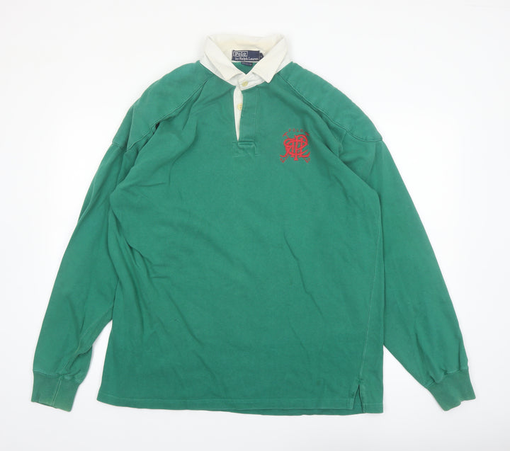 Polo Ralph Lauren Men's Green XL Long Sleeve Rugby Polo Shirt