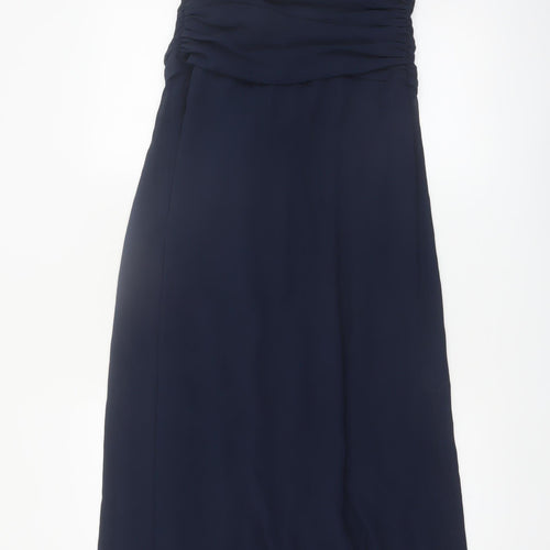 Dessy Collection Women's Blue Strapless Long Formal Dress Size 10