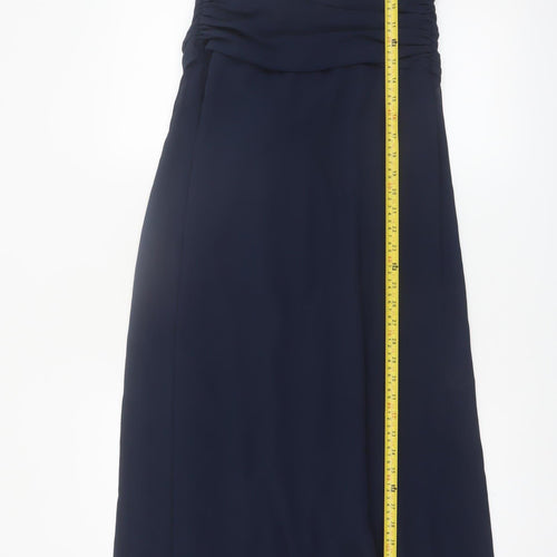 Dessy Collection Women's Blue Strapless Long Formal Dress Size 10