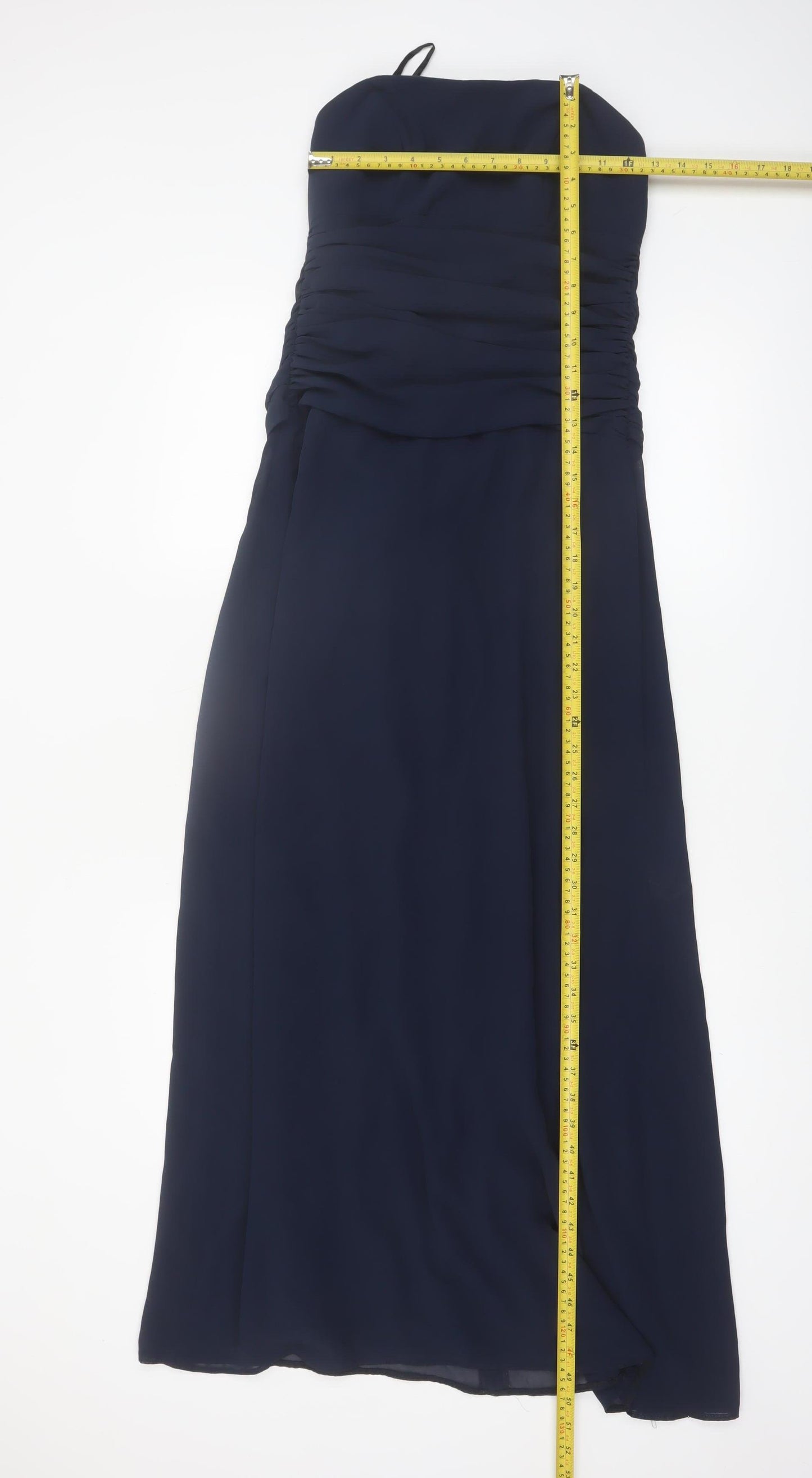 Dessy Collection Women's Blue Strapless Long Formal Dress Size 10