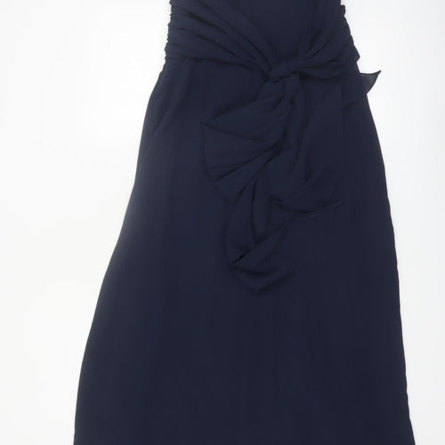 Dessy Collection Women's Blue Strapless Long Formal Dress Size 10