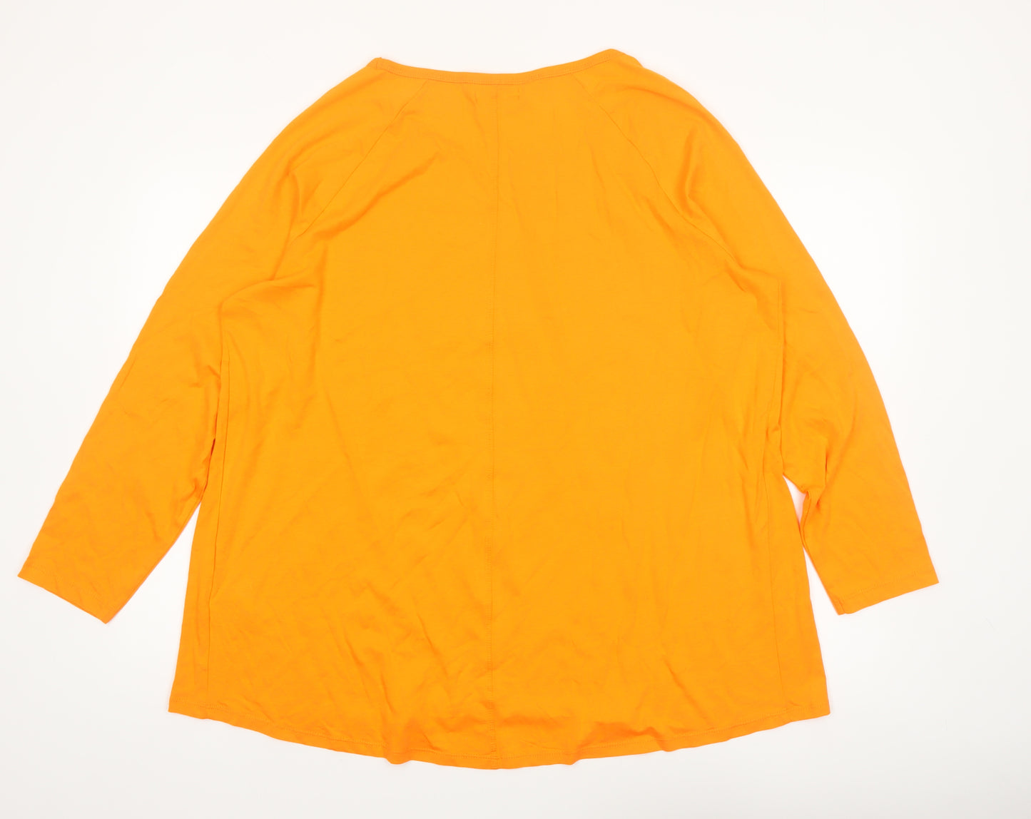 bpc bonprix collection Women Orange Floral Print XL 3/4 Sleeve Tshirt