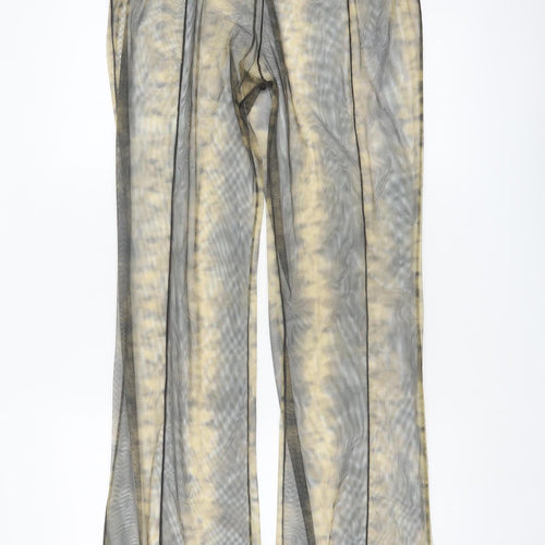 Zara Women Multicoloured Mesh Wide-Leg Trousers Size XL