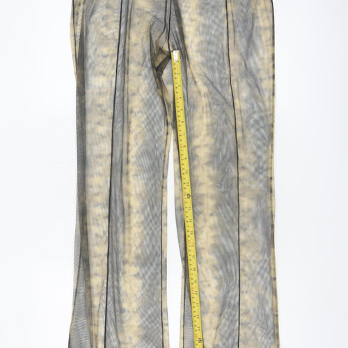 Zara Women Multicoloured Mesh Wide-Leg Trousers Size XL