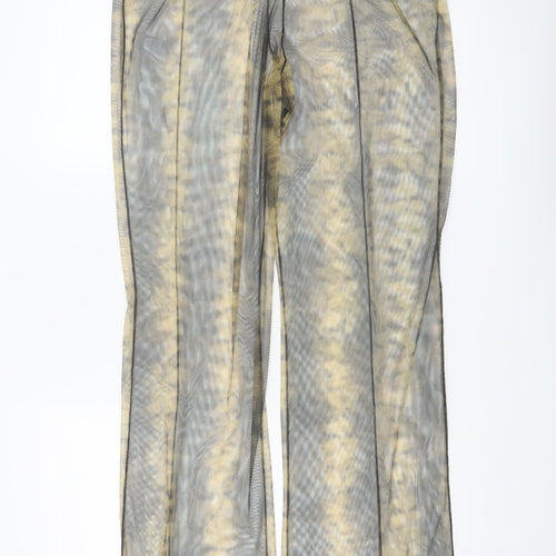 Zara Women Multicoloured Mesh Wide-Leg Trousers Size XL